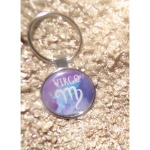 Virgo Keychain Astrological Sign Zodiac Dome Astrology Keyring Gift